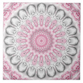 Pink und White Mandala Muster Fliese (Vorderseite)
