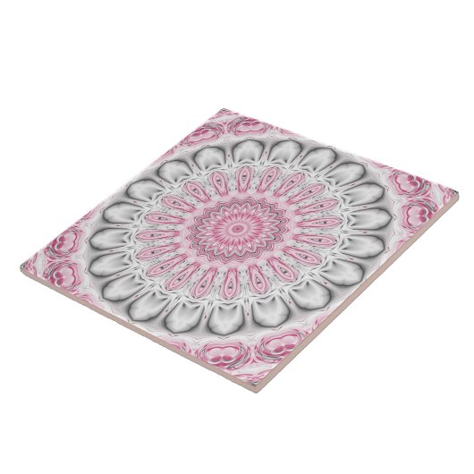 Pink und White Mandala Muster Fliese (Seite)