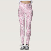 Pink und White Mandala Muster Leggings (Vorderseite)
