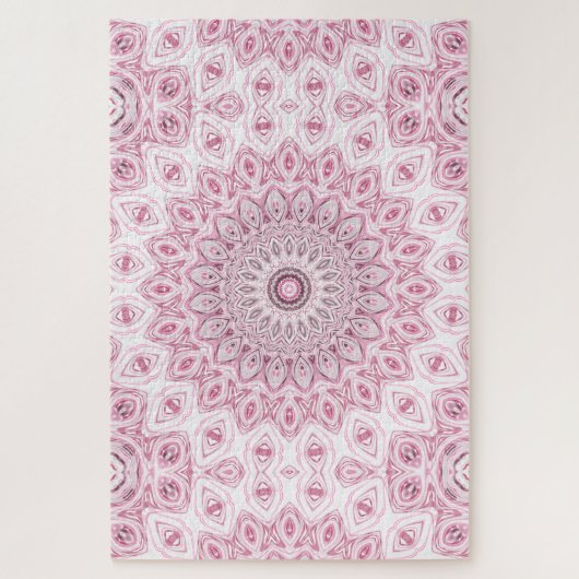 Pink und White Mandala Muster Puzzle (Vertikal)