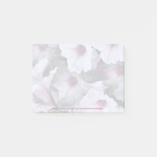 Pink und White Petunias Post-it Note Pad Klebezettel (Vorderseite)