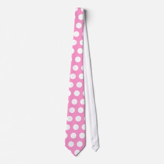Pink und White Polka Dot Krawatte (Vorderseite)