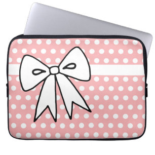 Pink und White Polka Dot Laptop-Gehäuse Laptopschutzhülle
