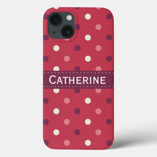 Pink und White Polka Dot Muster Case-Mate iPhone Hülle (Rückseite)