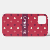 Pink und White Polka Dot Muster Case-Mate iPhone Hülle (Rückseite (Horizontal))