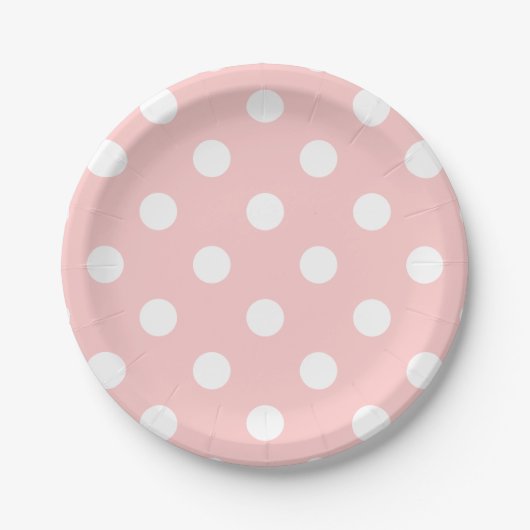 Pink und White Polka Dot Muster Pappteller (Vorderseite)