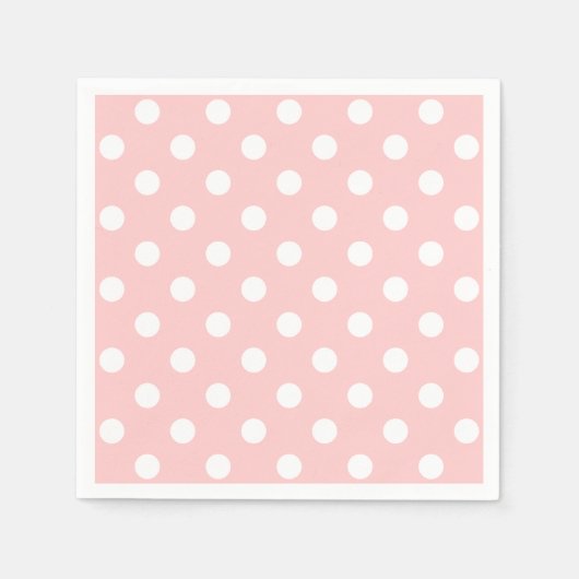 Pink und White Polka Dot Muster Serviette (Vorderseite)