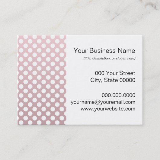 Pink und White Polka Dot Muster Visitenkarte (Vorderseite)