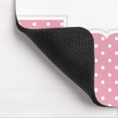 Pink und White Polka Dots Personalisiert Mousepad (Ecke)