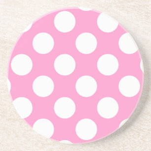 Pink und White Polka Dots Untersetzer
