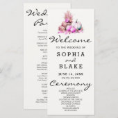 Pink und White Pumpkins Fall White Wedding Program (Vorne/Hinten)