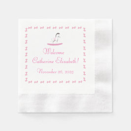 Pink und White Rocking Horse Thema Geschenk-Tag Serviette
