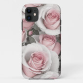 Pink und White Roses Handy Case (Rückseite)