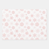 Pink und White Snowflake Wrapping Paper Geschenkpapier Set (Vorderseite 3)