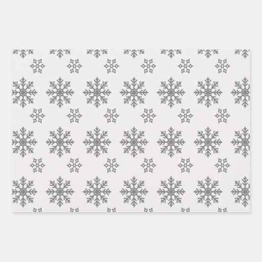 Pink und White Snowflake Wrapping Paper Geschenkpapier Set (Vorderseite 2)