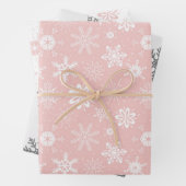 Pink und White Snowflake Wrapping Paper Geschenkpapier Set (Beispiel)