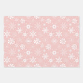 Pink und White Snowflake Wrapping Paper Geschenkpapier Set (Vorderseite)