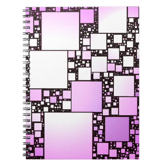 Pink und White Square tanzendes SpiralNotebook Notizblock (Vorderseite)