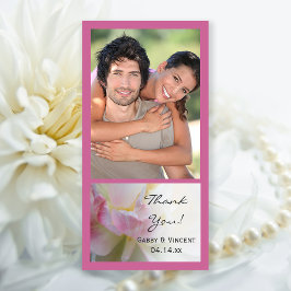 Pink und White Tulip Blume Hochzeit Vielen Dank Dankeskarte