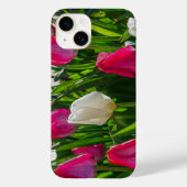 Pink und White Tulips Painterly iPhone Case (Rückseite)