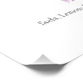 Pink und White Wedding Bar Menu Poster (Ecke)