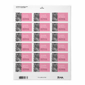 Pink und Zebra Print Address Labels Adressaufkleber (Vorne)