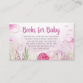 Pink Under the Sea Baby Shower Books for Baby Begleitkarte