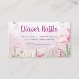 Pink Under the Sea Baby Shower Diaper Raffle Begleitkarte