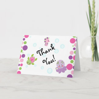 Pink under the sea thank you cards! dankeskarte