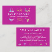Pink Underwear Girly Shop Fingerie Bekleidung Visitenkarte (Vorne/Hinten)