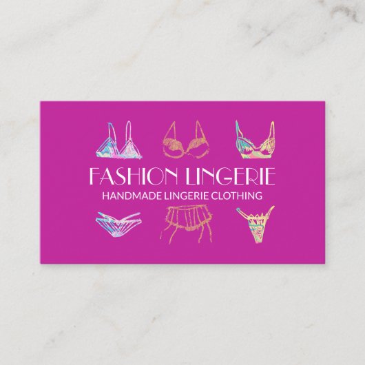 Pink Underwear Girly Shop Fingerie Bekleidung Visitenkarte (Vorderseite)