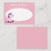 Pink Unicorn Babyduschempfehlung Begleitkarte (Vorne/Hinten)