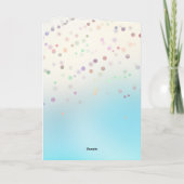 Pink Unicorn Confetti Personalisierter Name Karte (Rückseite)