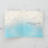 Pink Unicorn Confetti Personalisierter Name Karte (Innenseite)