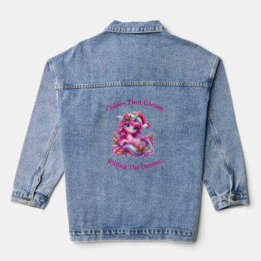 Pink Unicorn Denim Jacket Jeansjacke (Rückseite)