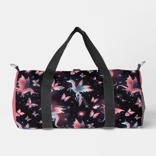 Pink Unicorn Dragon Mix Duffle Bag (Vorderseite)