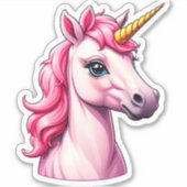 Pink Unicorn Fantasy Aufkleber (Vorderseite)