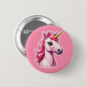 Pink Unicorn Fantasy Button (Vorne & Hinten)