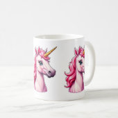 Pink Unicorn Fantasy Kaffeetasse (VorderseiteRechts)