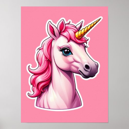Pink Unicorn Fantasy Poster (Vorne)
