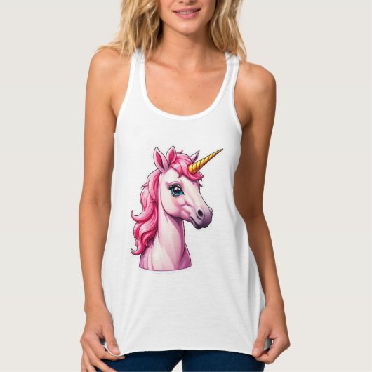 Pink Unicorn Fantasy Tank Top (Vorderseite)