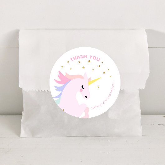 Pink Unicorn Geburtstag Danke Stickers