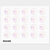 Pink Unicorn Geburtstag Danke Stickers (Blatt)