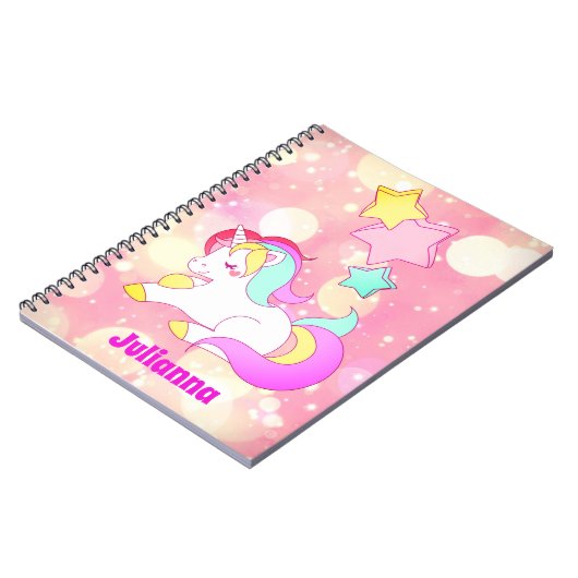 Pink Unicorn Geschenkideen, Girly Back to School Notizblock (Linke Seite)