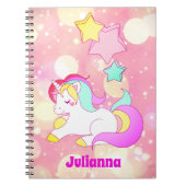 Pink Unicorn Geschenkideen, Girly Back to School Notizblock (Vorderseite)