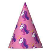 Pink unicorn Girl's Birthday Party Papier Kegel Hü Partyhütchen (Vorderseite)