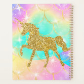 Pink unicorn glitter design planer (Rückseite)