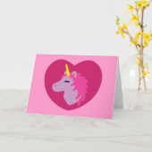 Pink Unicorn Karte (Gelbe Blume)