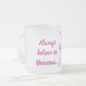 Pink Unicorn Magische Glaubenssatz oder Ihr Text Mattglastasse (Vorderseite Links)