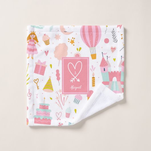 Pink Unicorn Party Pattern Girl Kinder Bad Badhandtuch Set (Waschlappen)